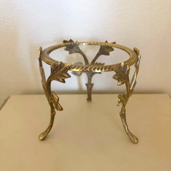 VINTAGE brass leaf stand FOR PLANTER/BOWL - Picture 1 of 4